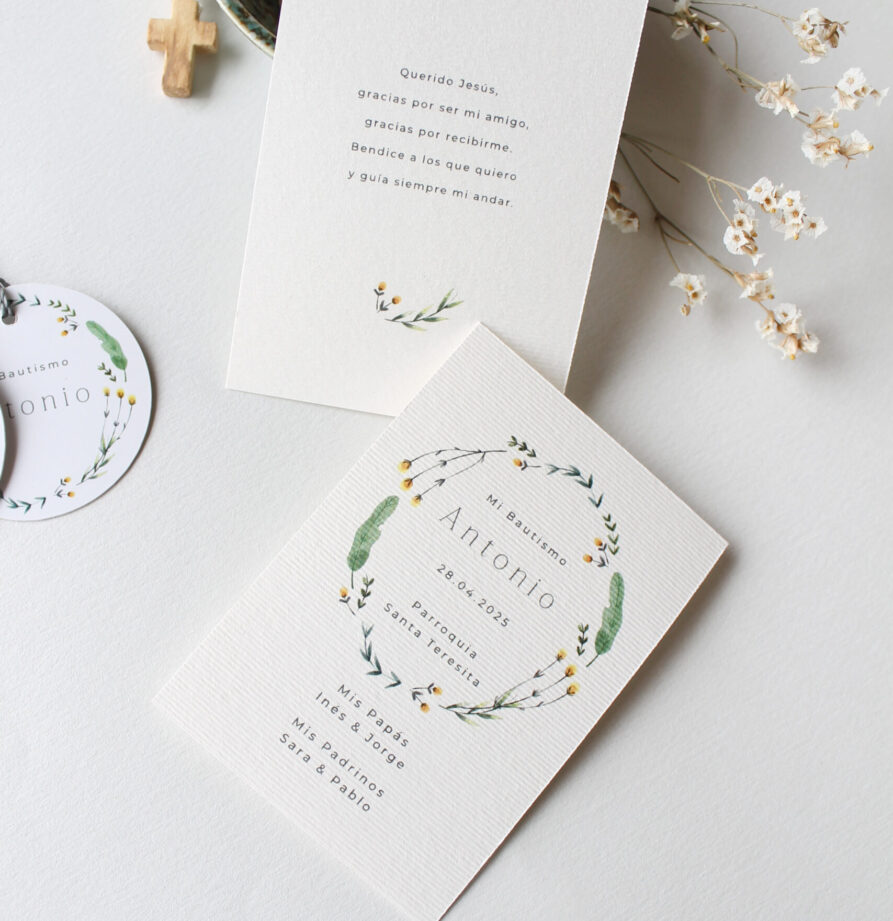 Estampita de bautismo Antonio x 16 un.