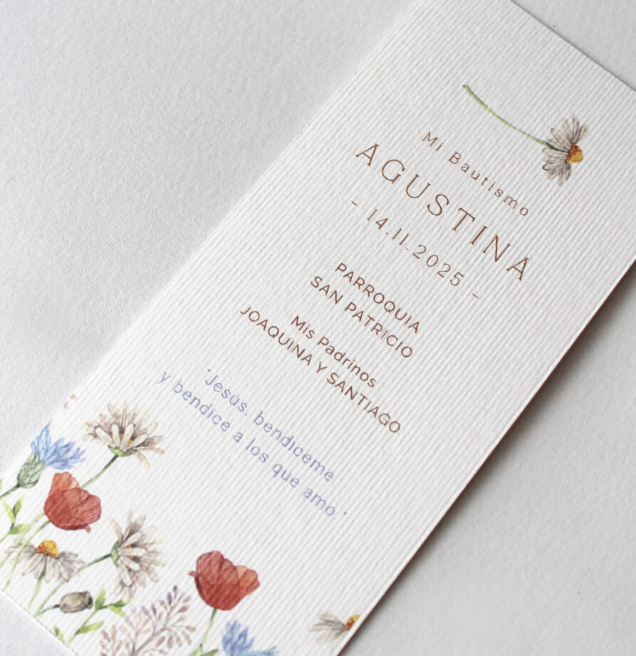 Estampita de bautismo Agustina x 14 un.