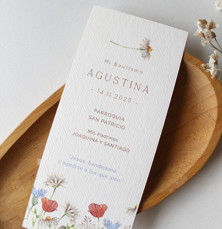 Estampita de bautismo Agustina x 14 un.