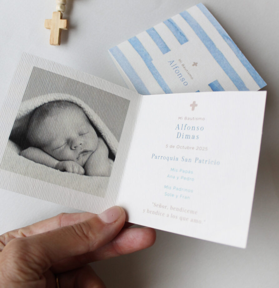 Estampita de bautismo Juan 1 foto x 12 un.