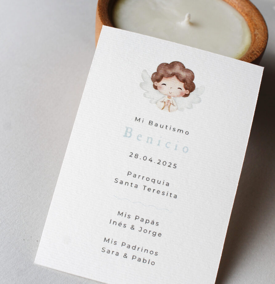 Estampita de bautismo Benicio x 16 un.